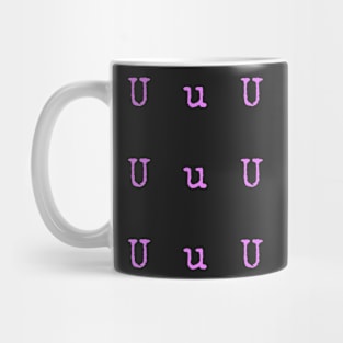 Pink Typewriter Letter U Mug